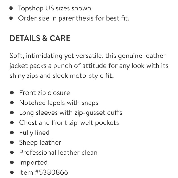 Topshop Rosemary Leather Biker Jacket *PRICE FIRM* - Picture 7 of 8